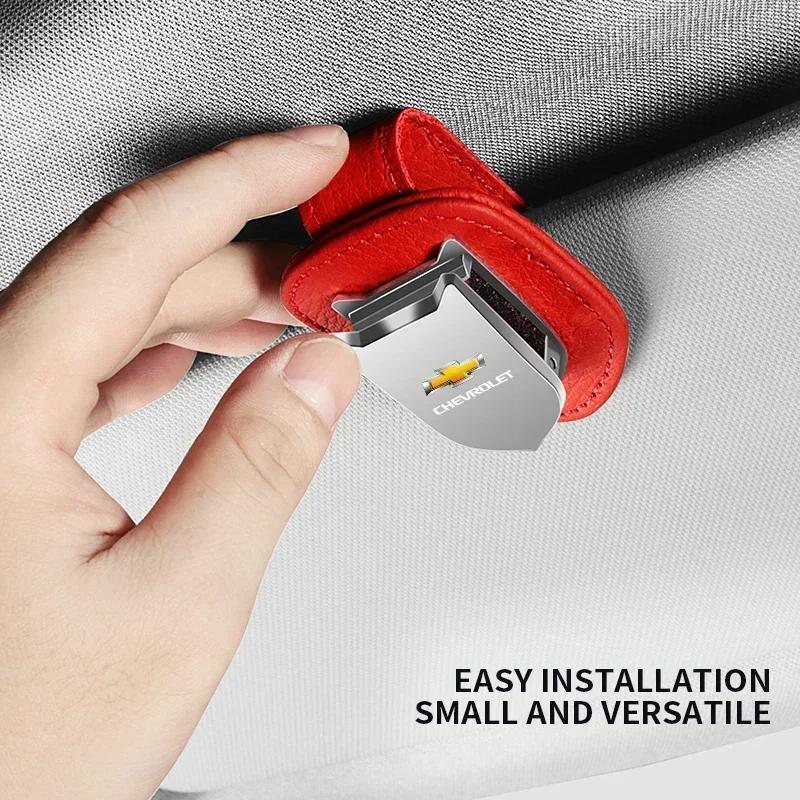 dbpagn1 Car Sunglasses Holder Glasses Ticket Card Storage Clip For Chevrolet Spark Captiva Cruze Malibu Equinox Trax Camaro Blazer
