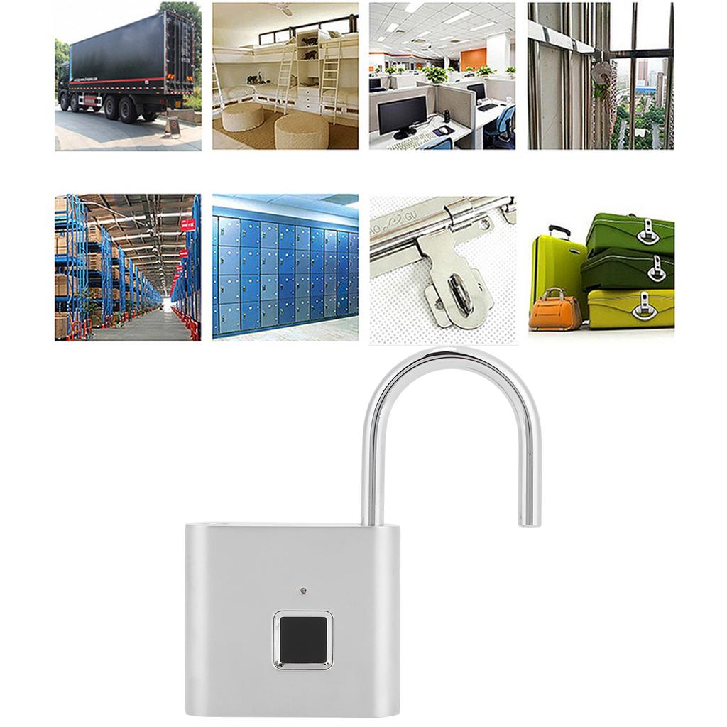 Fingerprint Padlock AntiTheft Intelligent Electronic Lock for Home Office Cabinet Dormitory