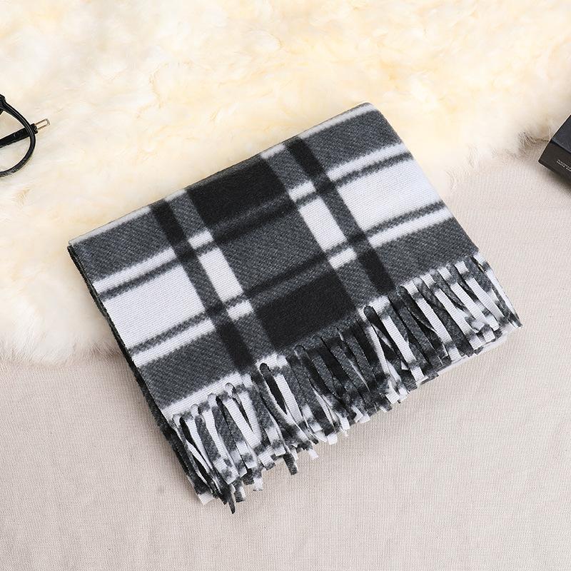 Autumn And Winter Classic Plaid Double-Sided Velvet Gift Scarf Exhibition Night Market Men'S Stall Warm Scarf Women'S Shawl