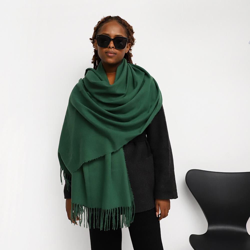 Multi-color warm scarf long shawl wholesale solid color scarf women's winter new European and American imitation cashmere scarf