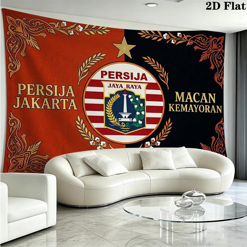 PERSIJA JAKARTA Wall Tapestry Aesthetic Wall Hanging Printed Fabric Blanket Decorative Tapestries for Bedroom Living Room Home Decor