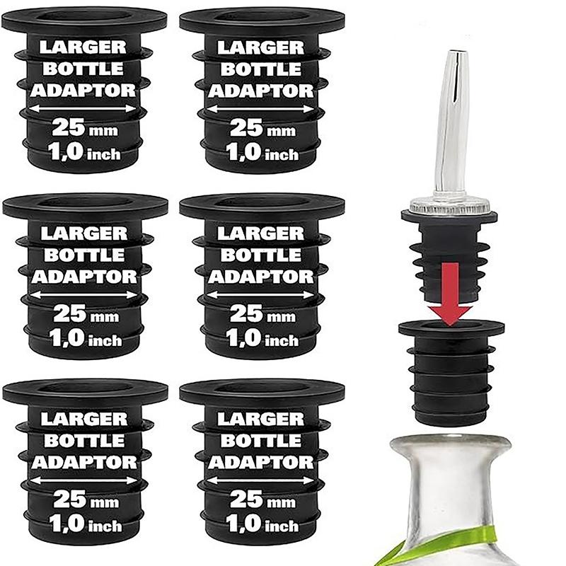 1/4/6pcs Liquor Pourer Adapters Perfect For Large Olive Oil Bottles And Liquor Bottles Up To 1 Inch/25mm Bottle mouth adapter