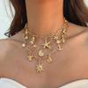 Exquisite Multilayer Necklace Elegant Cowboy Cowgirl Choker Adjustable Metal Collarbone Chain  Gift