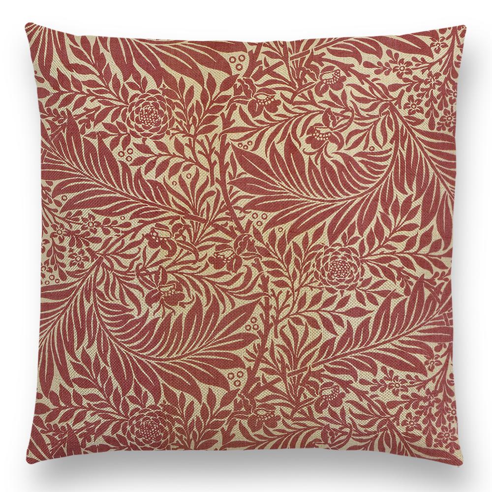 Чехол для подушки William Morris Thief Red, льняная роскошная подушка для домашнего декора, наволочка для дивана, гостиной, 40 см/45 см/50 см/60 см