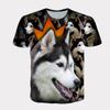 Summer Style Short Sleeved Wolf Head 3D Digital Printed Sports Loose Casual Round Neck Top T-Shirts Men’s