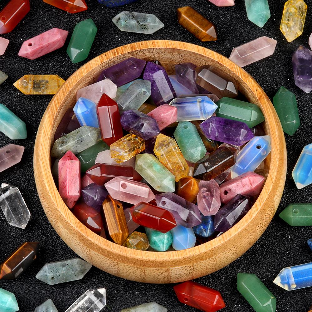 2 шт. серьги кулон натуральный камень шестиугольная колонна одно отверстие кулон для изготовления ювелирных изделий серьги ожерелье аксессуар своими руками