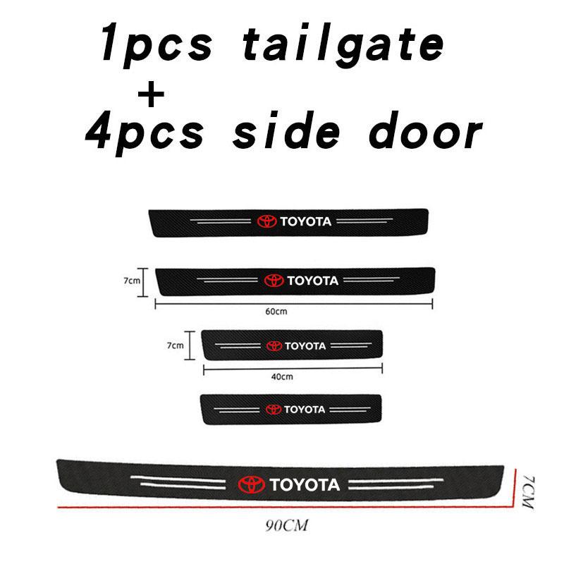 Car Door Sill Protector Scuff Plate Sticker Scratch Wear Guard for Toyota Corolla Yaris Rav4 CHR Hilux Land Cruiser Accessories