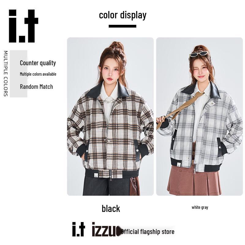 Izzue Унисекс Клетчатая Куртка Кэжуал с Лацканами