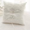 20*20cm White Lace Wedding Ring Pillow Alliance Bridal Ring Bearer Pillow Cushions Wedding Marriage Ceremony Decoration Supplies