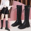 Women's Knight Boots 2024 Autumn/Winter: Belt Buckle Square Heel Zipper Design, Available In Large Sizes