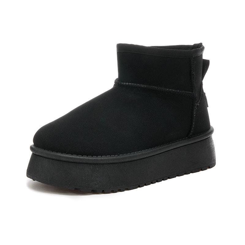 Женские зимние 2025 бархатные утепленные теплые новые на толстой подошве снежные хлопковые туфли Северо-восточные повседневные короткие сапоги Снежные сапоги для улицы