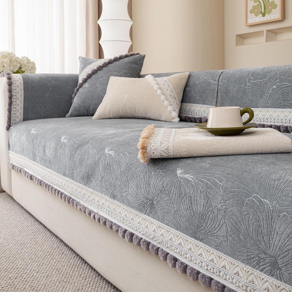 Универсальный нескользящий чехол на подушку для дивана из шенилла - Французская роскошь