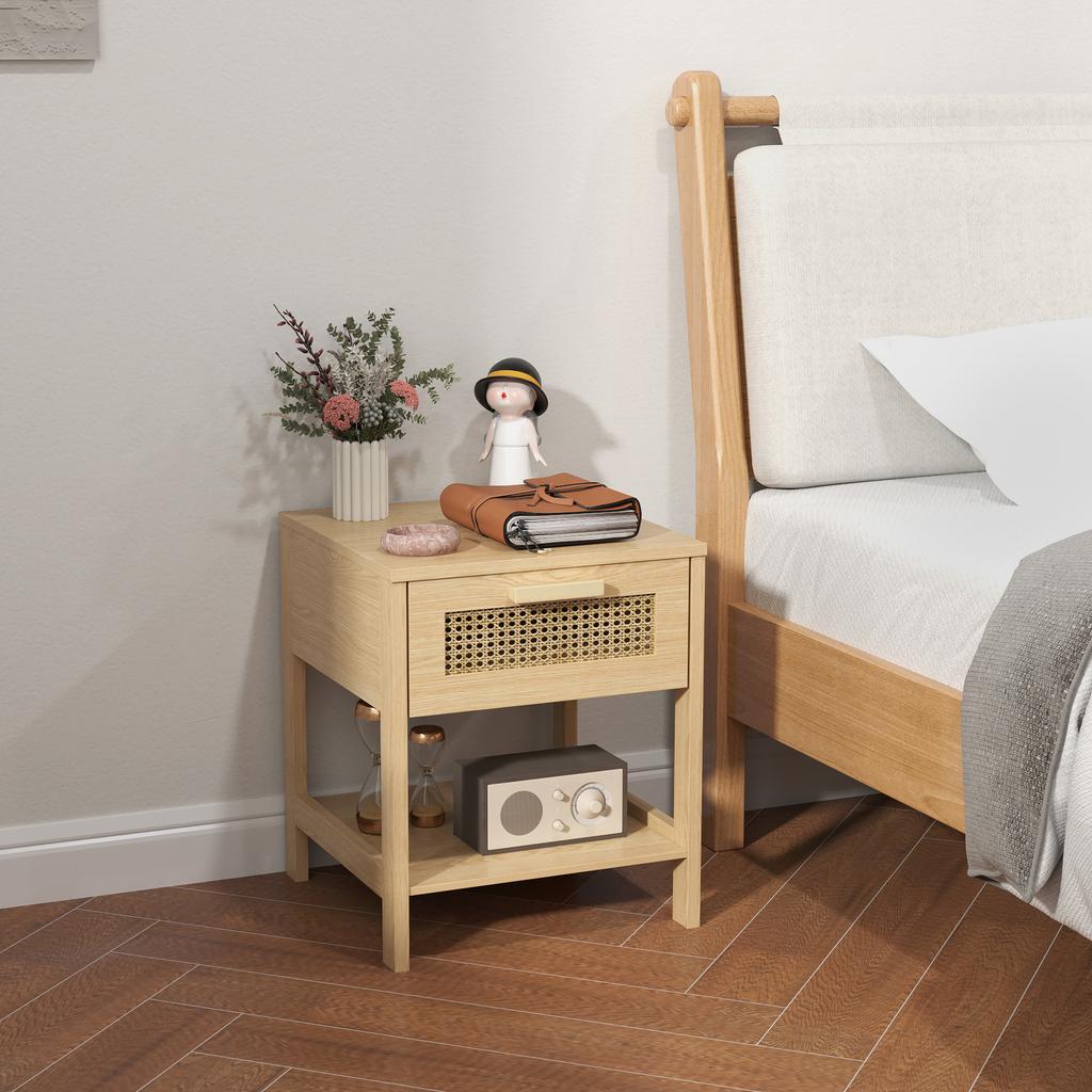 MDF Nightstand with Drawer, 40x40x48.4 cm