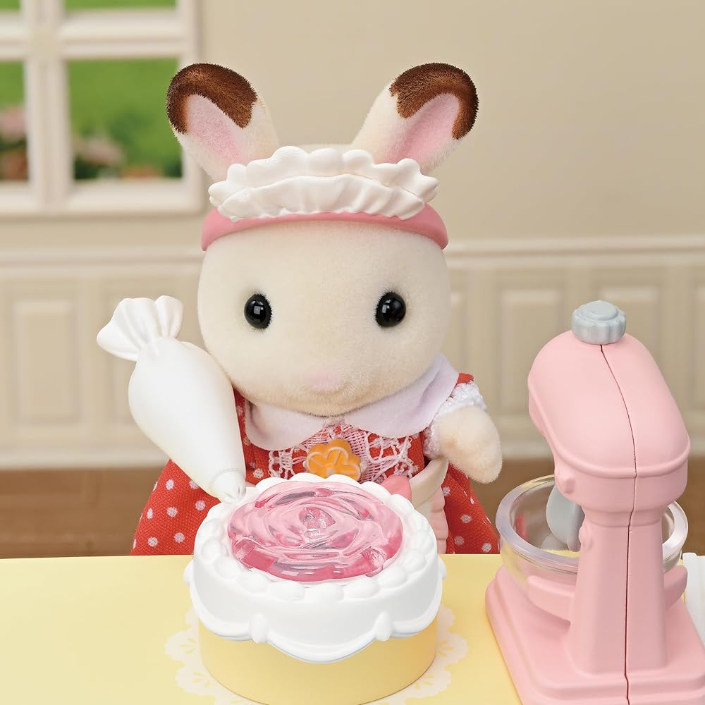 Sylvanian Families Sweet Patisserie Furniture Set for Dollhouse Ages 3+ Toy with ST Mark Certification