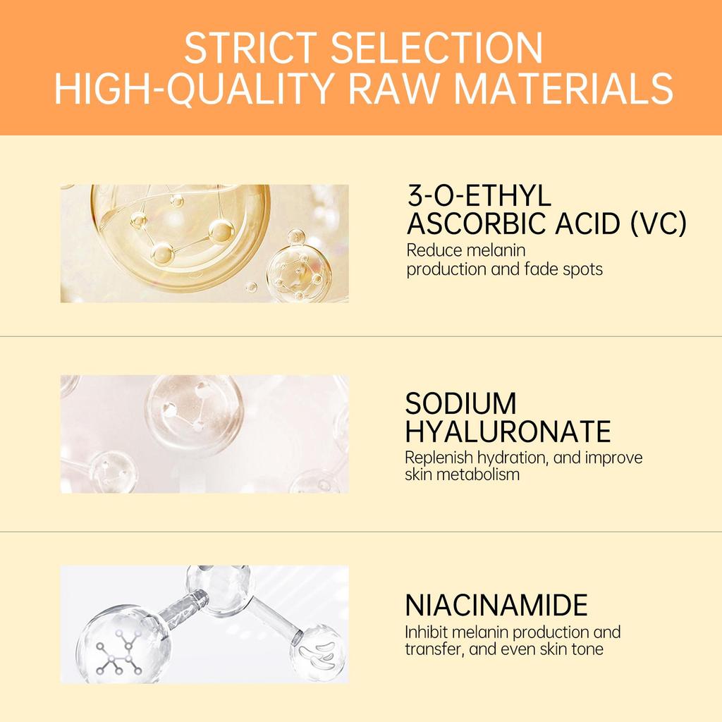 JellyPrim Сыворотка с витамином С, питательный уход за кожей, гиалуроновая кислота, исчезающие пятна от прыщей, увлажняющий продукт для лица, отбеливающая косметика для выцветания пятен