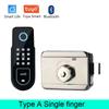 Bluetooth Tuya App Fingerprint Smart Door Lock Gate Password RFID Card Rim Bolt Lock Electronic Door Lock