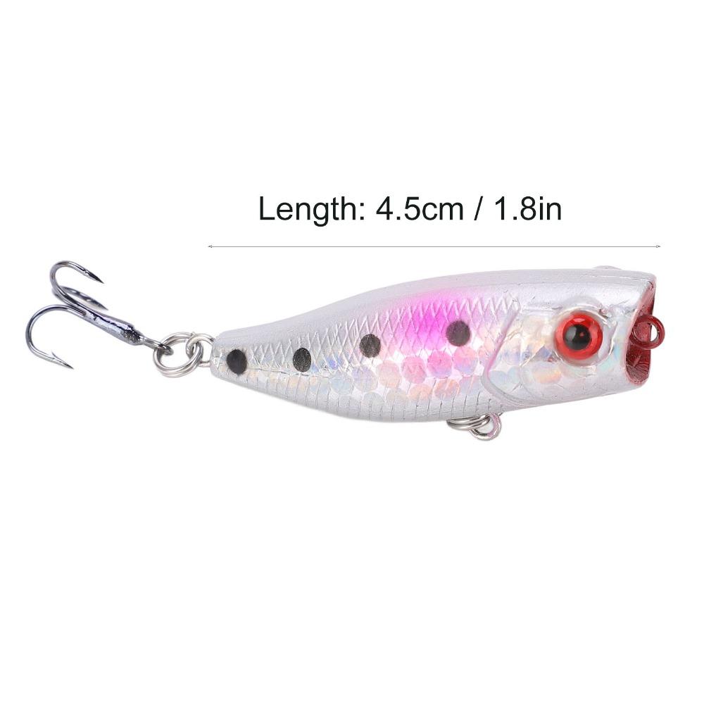 5pcs with 3D Eyes Topwater Popper Lures with Rolling Steel Balls Fishing Lures For Bass