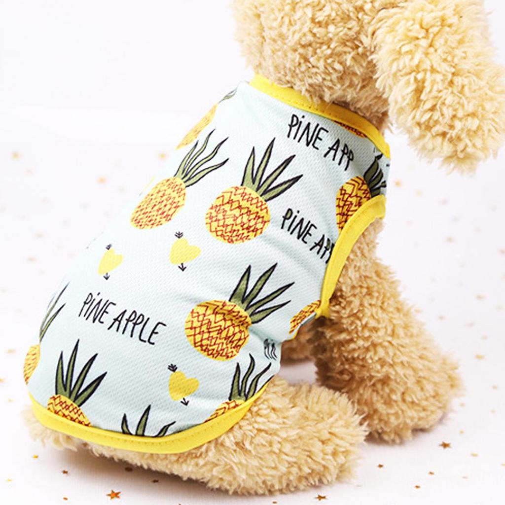 Lovely Pineapple Pet Dog Cat Dress/Vest Summer Costume Apparel Couple Outfit