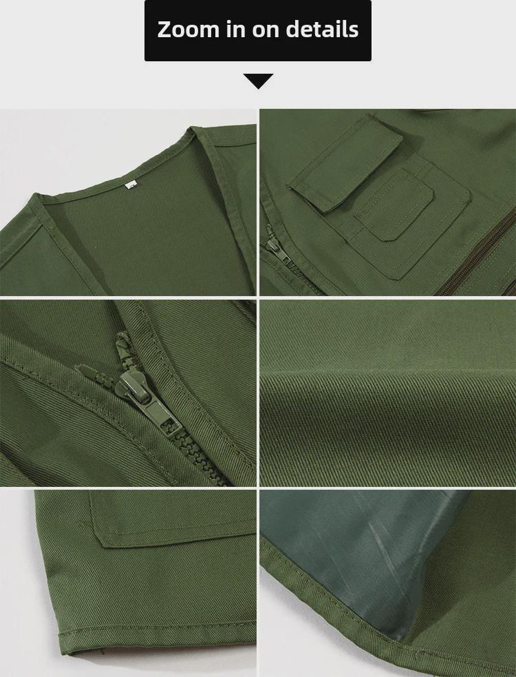 Хлопковый жилет без рукавов с V-образным вырезом и карманом на молнии — комфорт на все времена года