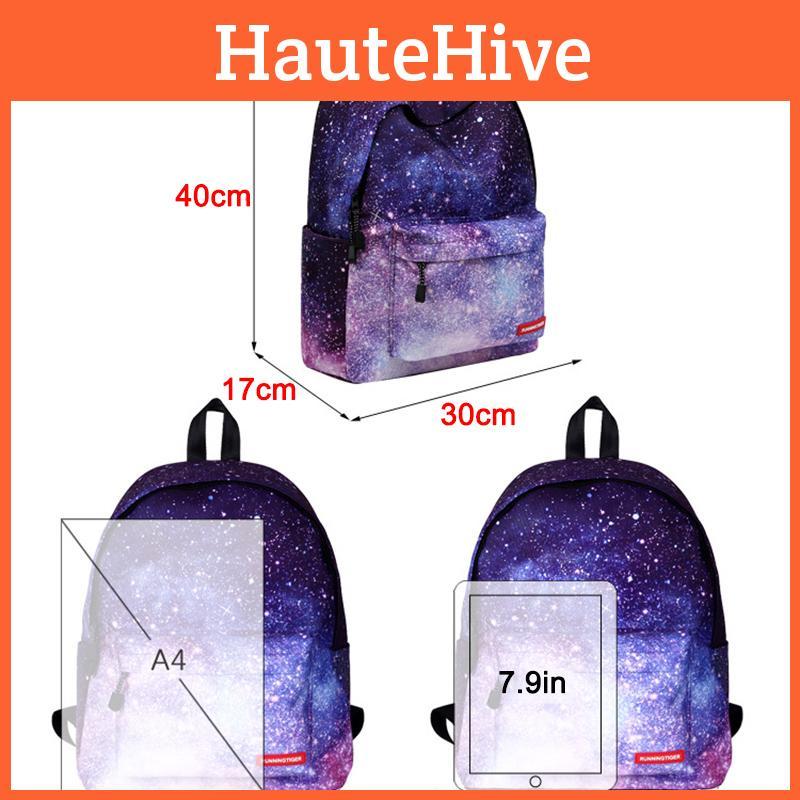 Stylish And Spacious Women Girl Galaxy Starry Backpack For School And Travel