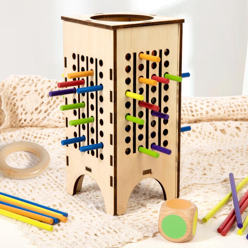 Wooden Pick-Up Sticks Montessori Puzzle - Early Education & Parent-Child Table Game for Children