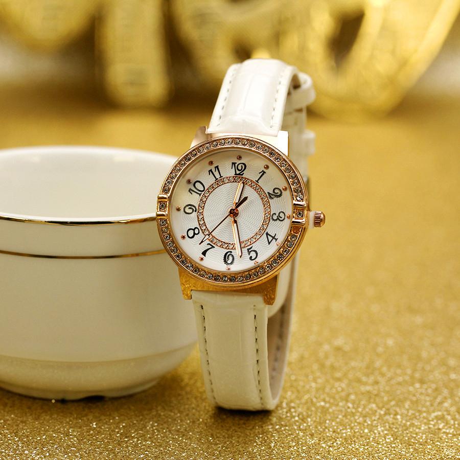 Fashion Women Dress Watches Casual Arabic Dial Ladies Shiny PU Leather Band Quartz Watch Reloj Mujer Girls Clock Gift