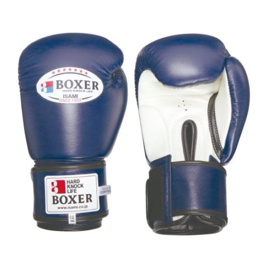 Боксерские перчатки ISAMI BOXER из натуральной кожи 10 унций (ТВХ-110) (синий)