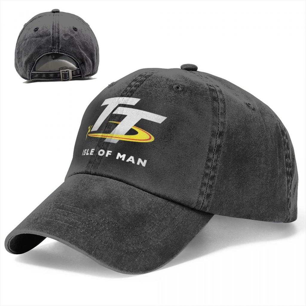 2023 Isle Of Man TT Races Merch Unisex Women Trucker Hat Motorcycle Racing Distressed Denim Washed Caps Hat Gift Snapback Cap