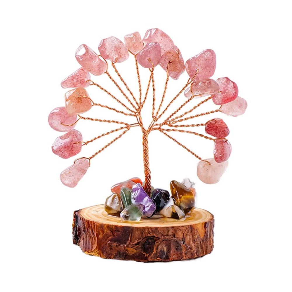Copper Wire Crystal Wishing Tree Positive Energy Crystal Decorative Trees Desk