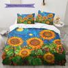 Polka Dot Sunflower Pattern Bedding Quilt Set  Home Decoration  Gift (1 * duvet cover + 2 * pillowcase  without core)
