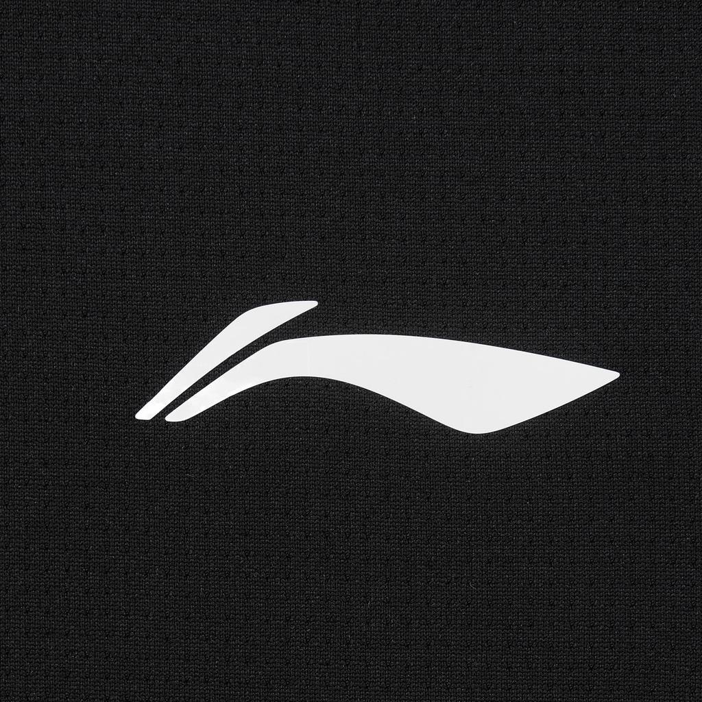 Li-Ning Повседневная Минималистичная Спортивная Дышащая Прохладная Ледяная Шелковая Футболка с коротким рукавом Мужские топы Черный ATSW507-1