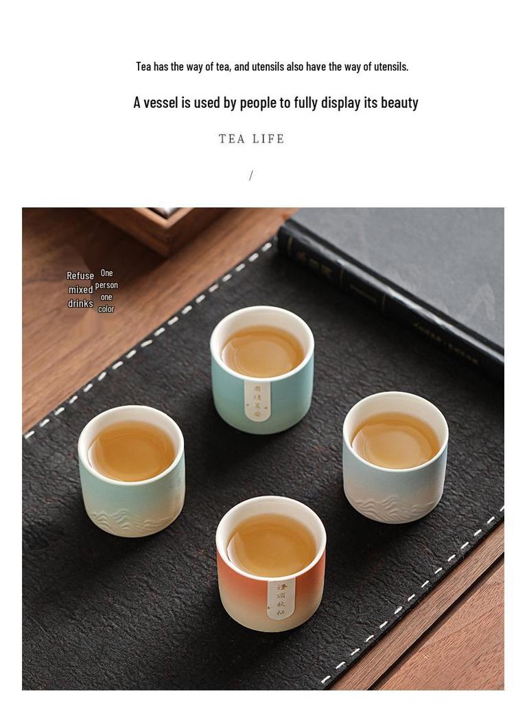 Чайный сервиз кунг-фу: Белые Фарфоровые и Керамические Чашки для Чая, Мастер-Чашка из Нефрита Цвета Бараньего Жира, Набор Пиал для Чая Подарок