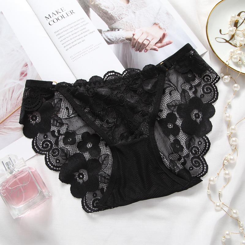 Sexy Lace Low Waist High Cut Women's Panties - Breathable, Comfortable, Hip-Wrap Design, Influencer Style