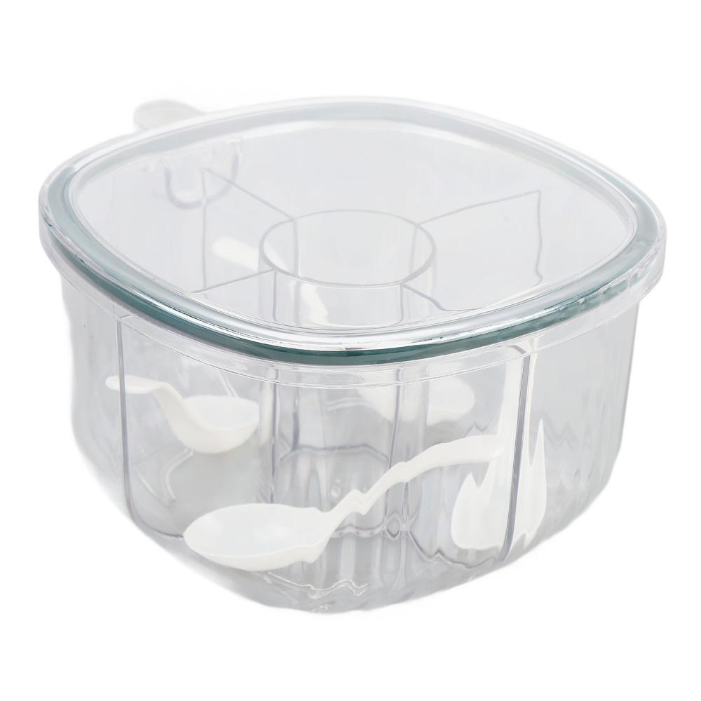 1pcs Plastic Material Spice Jar Set Clear Transparent Condiment Organizer For Home
