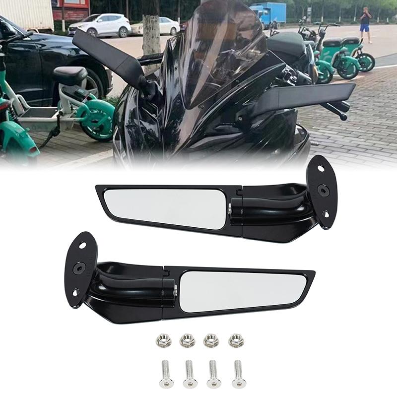 2 шт. Мотоциклетные зеркала Модифицированное ветровое крыло Регулируемое вращающееся зеркало заднего вида для YAMAHA R6 1999-2011