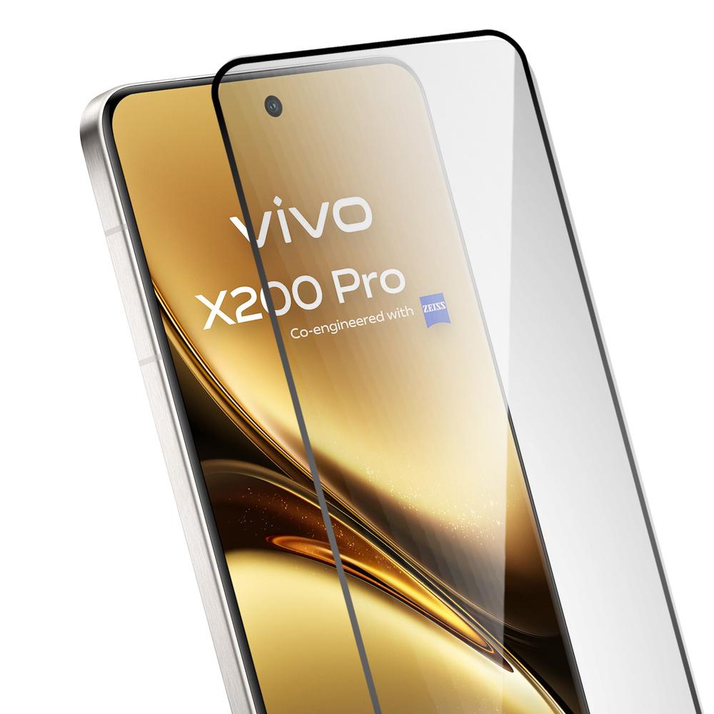 3D Tempered Glass for Vivo X200 Pro 5G, Black Frame