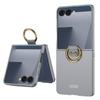 Чехол для Samsung Galaxy Z Flip7: Однотонный, Большое окно, Кольцо-застежка, Защитный складной экран для мужчин и женщин.