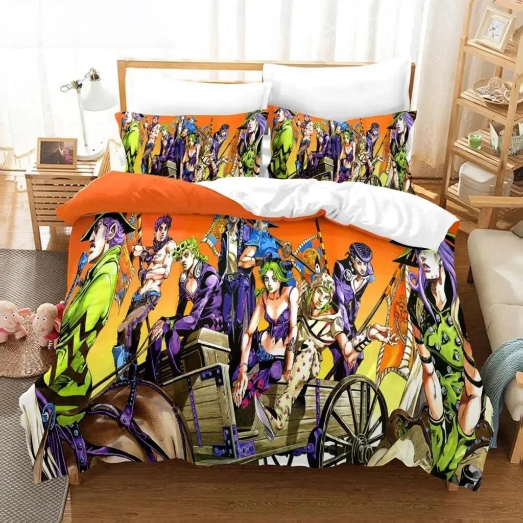 Аниме JoJo Bizarre Adventure Jotaro Kujo Комплект постельного белья для мальчиков и девочек Twin Queen Size Пододеяльник Наволочка Кровать для детей и взрослых
