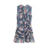 Kaslead New Arrival Women's Clothing Fashion Style Fashion Casual Floral Pleating Sleeveless Dress