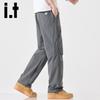 izzue it Men's Ice Silk Loose Straight Workwear Casual Pants