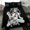 Постельное белье с черепом, скелетом, сатанинским козлиным черепом, трофейным демоническим потомством, ночное синее, розовое, сатанинское, Бафомет, пододеяльник
