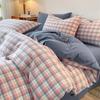 Summer Simple Pure Cotton Bed Four-piece Set, Pure Cotton Washed Cotton Bedding, Fitted Sheets, Three-piece Quilt Set