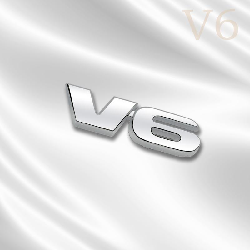 ydjcv7 3D Car V6 Design Grille Badge Front Emblem Rear Trunk Body Sticker For Toyota 2019 4runner rav4 Tundra Corolla Ford Accessory