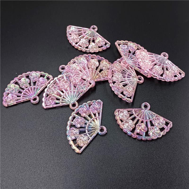 Rose Fan Loose Beads 10/20pcs Fashion Handmade Materials Leaf Loose Beads DIY Jewelry Accessories AB Color Gilded Edge Jewelry
