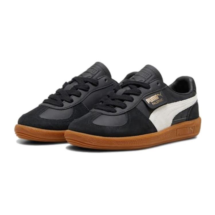 Puma Палермо Кожаная Амортизация Устойчивая к истиранию Амортизация, Устойчивая к износу Низкие Детские Скейтбордические Ботинки Черные 397275-03