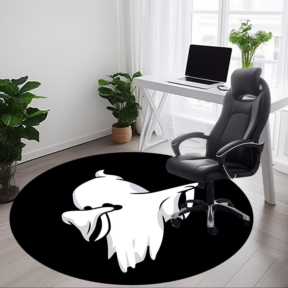 1pc Ghost Spirit Office Round Area Rug, Under Office Chairs Bedroom Living Room Home Decor, Room Deco, Available in Various Sizes