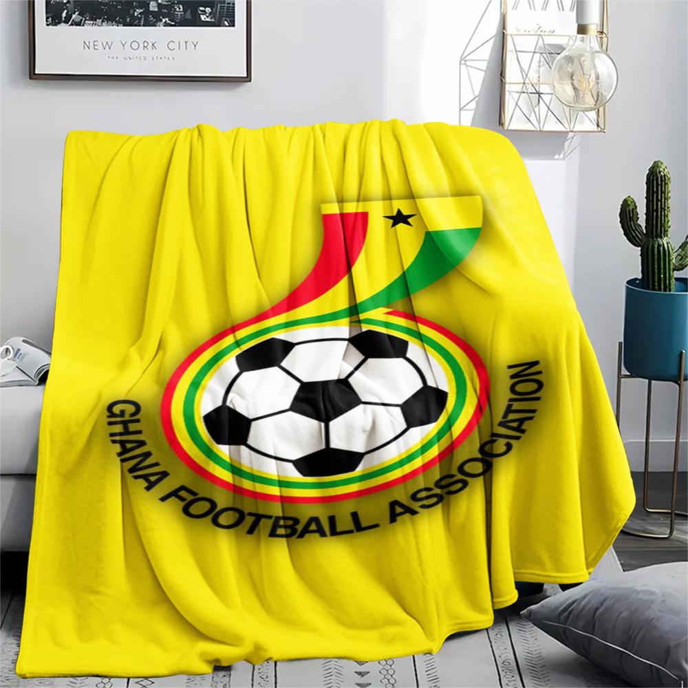 1Pc Ghana football Print Flannel Blanket High Quality Warm Comfortable Cover for All Seasons Perfect for Gifts Home Decor