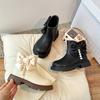Girls Autumn Winter Princess Boots Bow Decoration Short Design