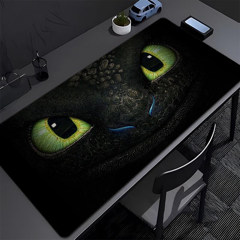 Custom Play Mat Game Mousepad Computer Black Dragon Mouse Pad PC Non-Slip Natural Rubber Carpet T-toothless Desktop Keyboard Pad
