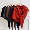 Knitted Scarf Women  Wool Winter Warm Scarves Bright Solid Color Design Thickened Shawl Soft Triangle Pashmina Neck